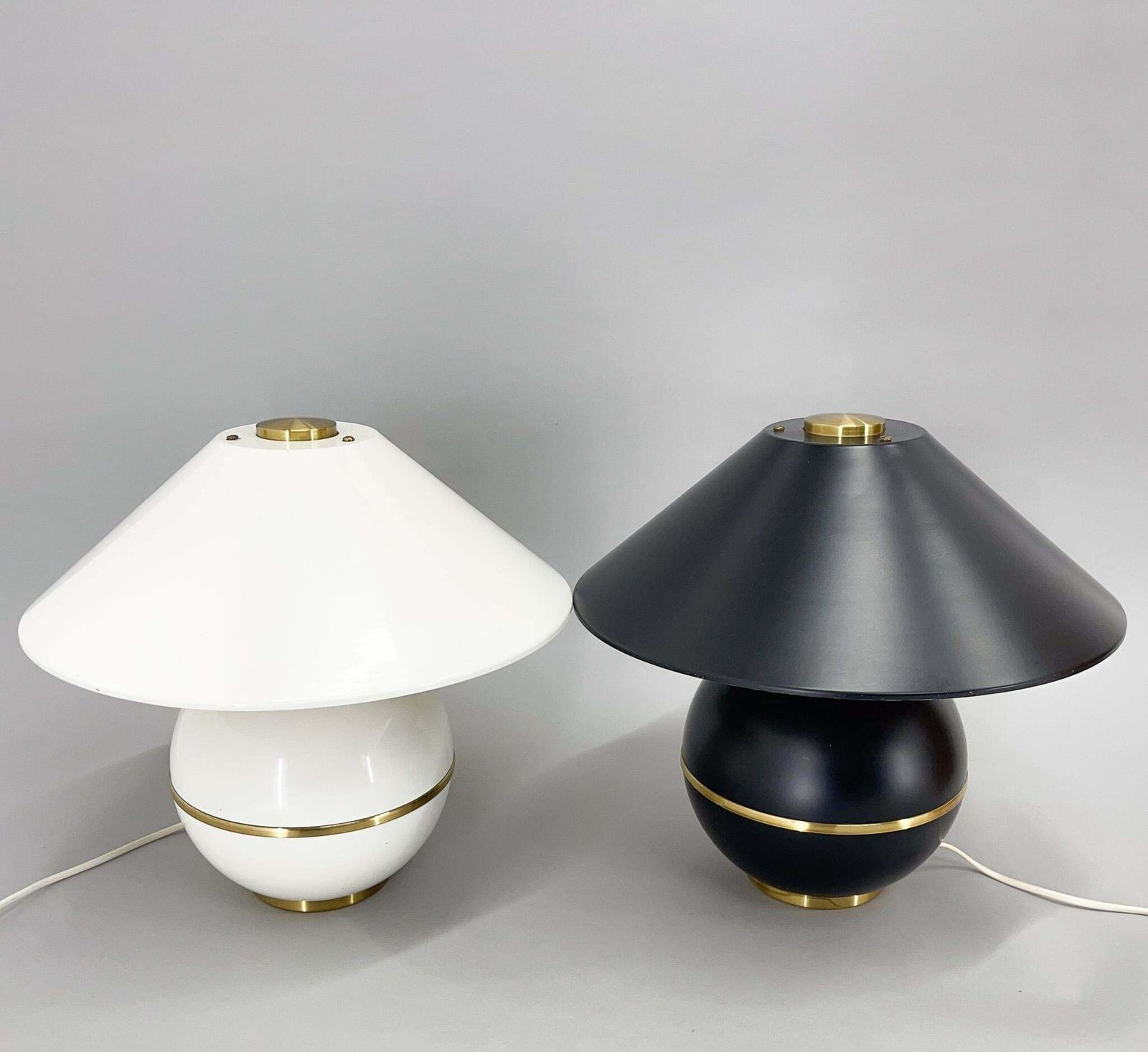 Pair Of Mid Century Brass & Metal Table Lamps By Napako, Czechoslovakia photo 785.0