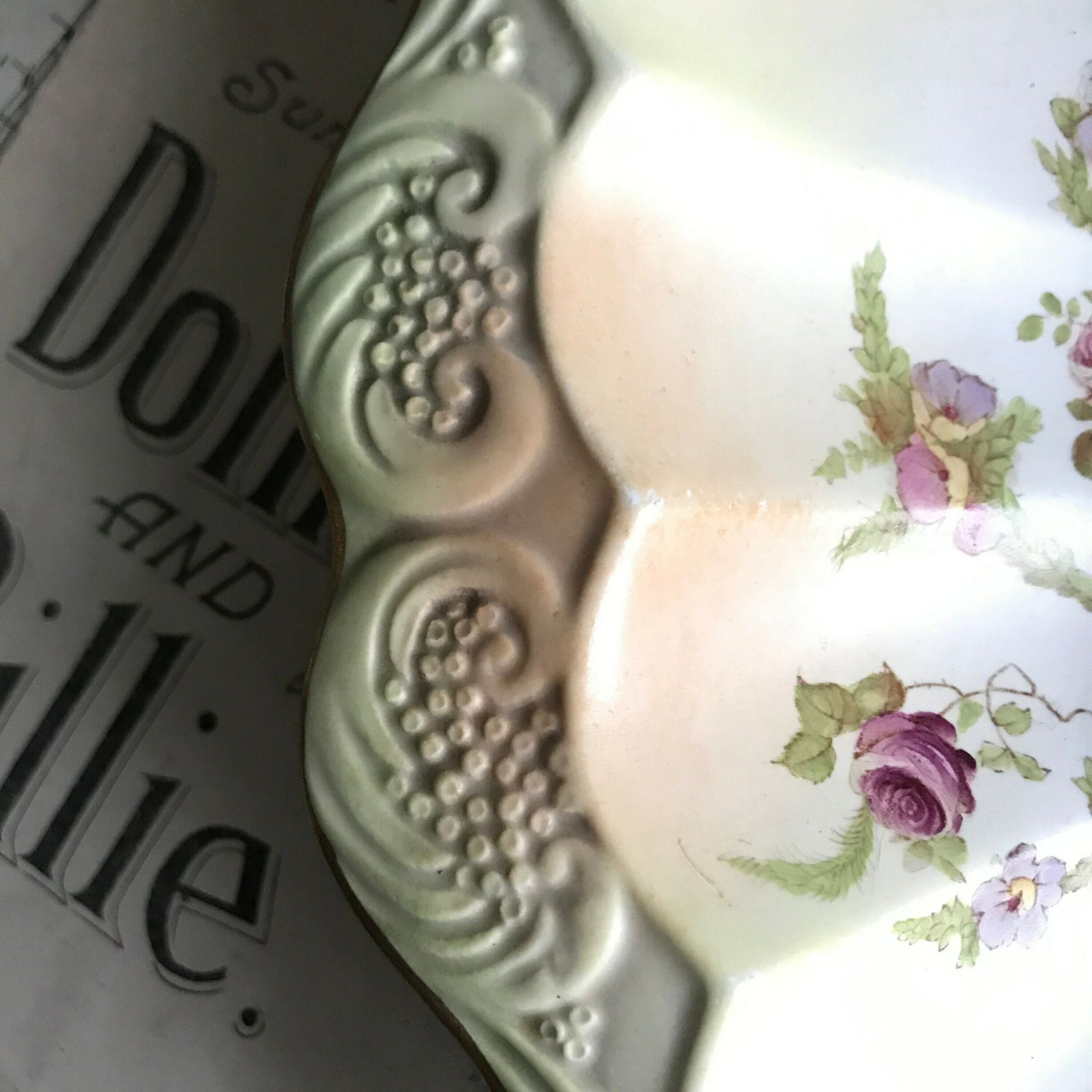 Antique Floral Bowl   Carlton Ware   Wiltshaw & Robinson 1800's Collectable Plate   Blush Ware   Roses photo 95.0