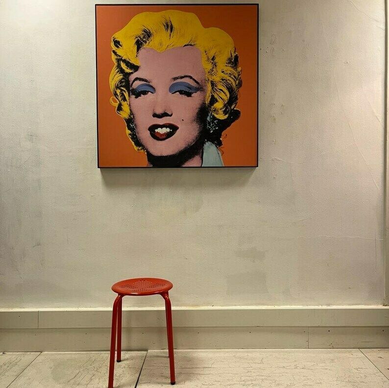 Large Framed Pop Art Print On Board Of Marilyn Monroe In The Style Of Andy Warhol photo furniture