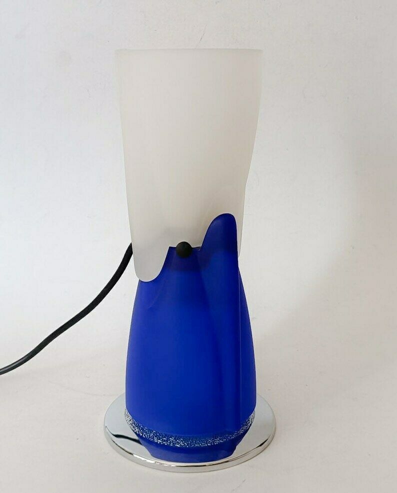 Tam Tam 1 Sirrah Double Glass White Blue Table Lamp Design P. King S. Miranda Vintage Design photo Lighting