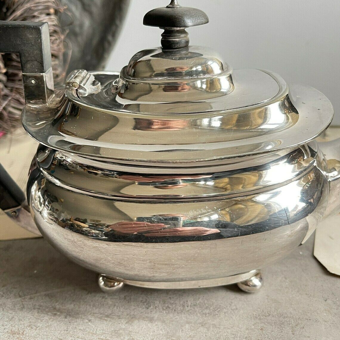 Tea Set 3 Piece Silver Plated   Martin Hall & Co Teapot   Sugar Bowl   Milk Jug   Downton Abbey   Shabby Chic photo buy