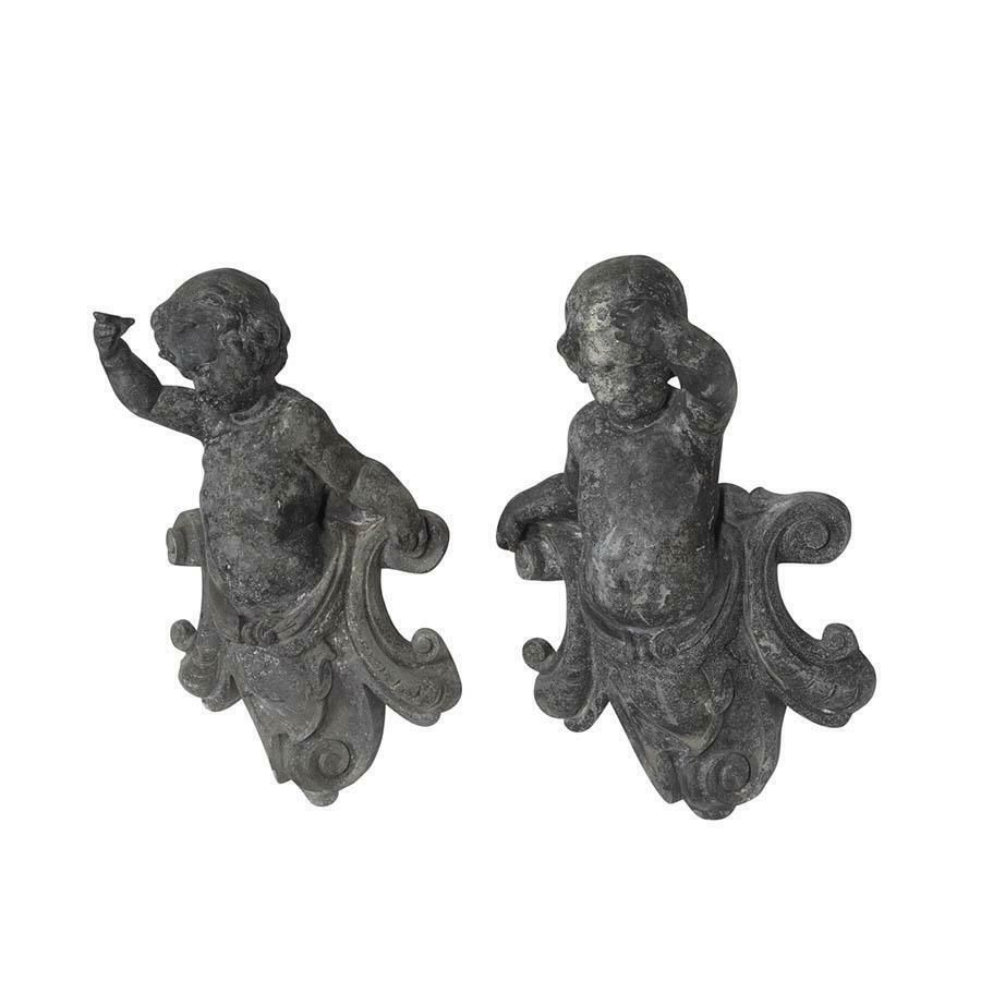 Pair Of 19th Century French Cast Alloy Putti Figures photo for sale