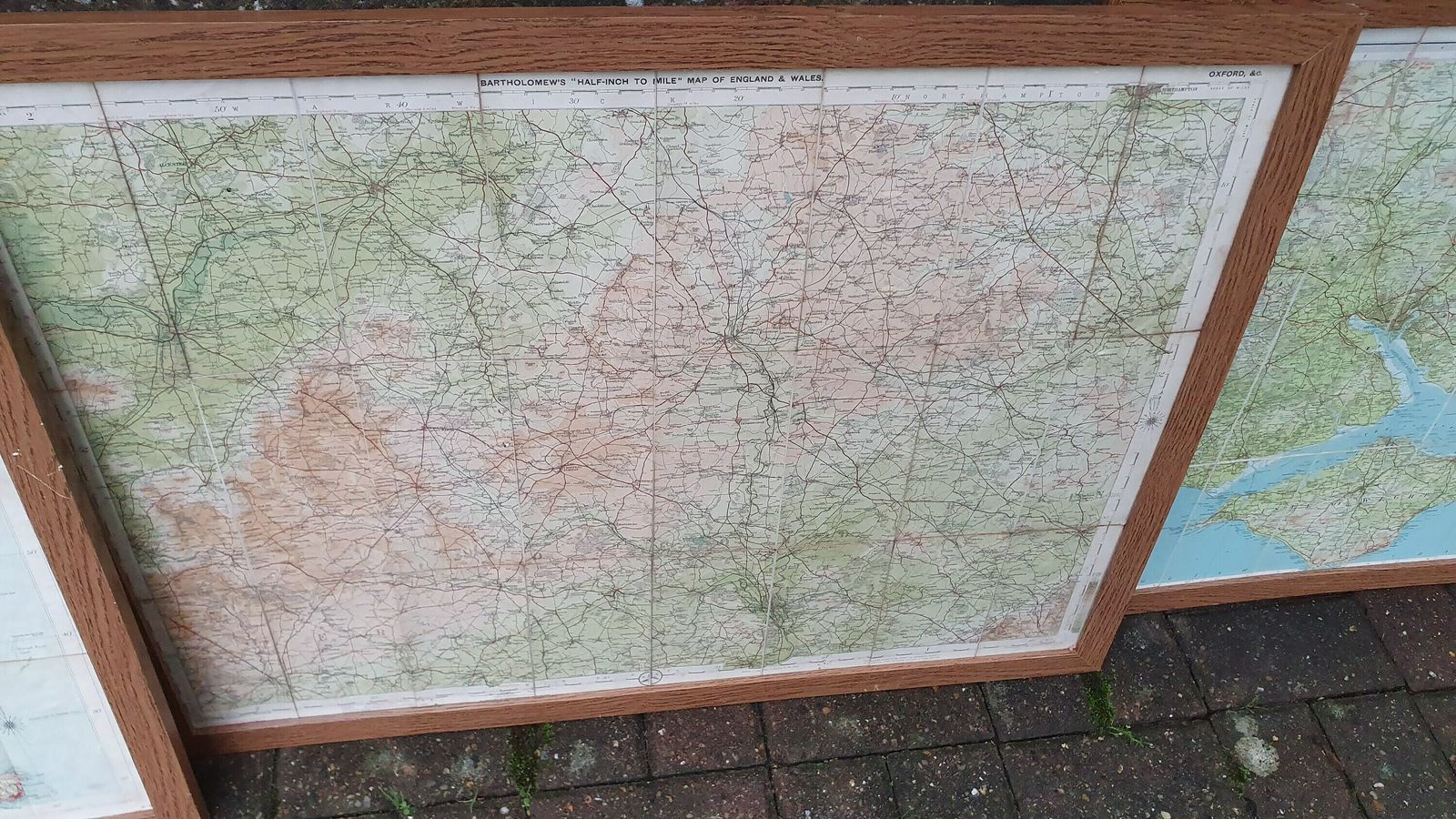 4 Very Large Framed Maps New Forest Middlesex Essex Suffolk Oxford photo 120.0