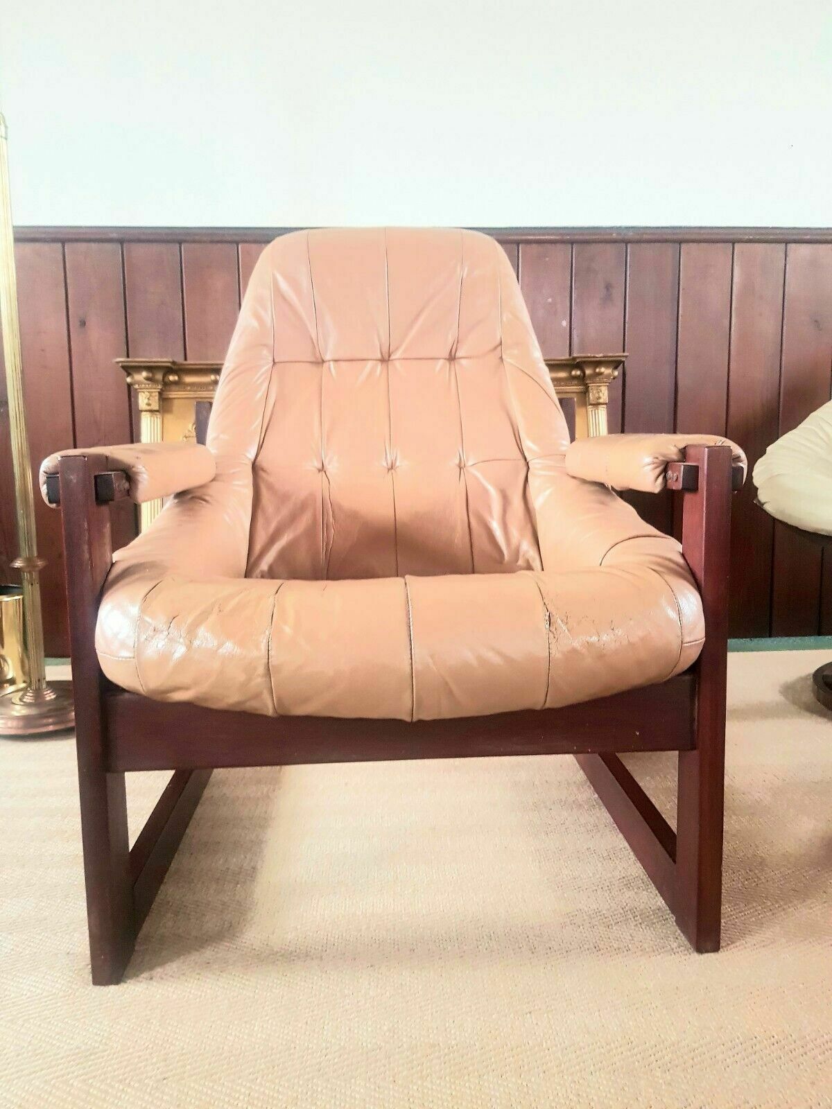 Mid Century Percival Lafer Mp 163 Earth Leather Rosewood Armchair photo buy