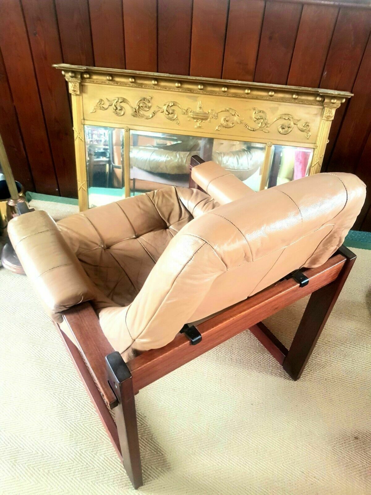 Mid Century Percival Lafer Mp 163 Earth Leather Rosewood Armchair photo vintage