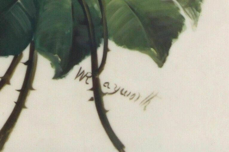 Oil On Ceramic Tile Of Flowers By William Rayworth. photo for sale