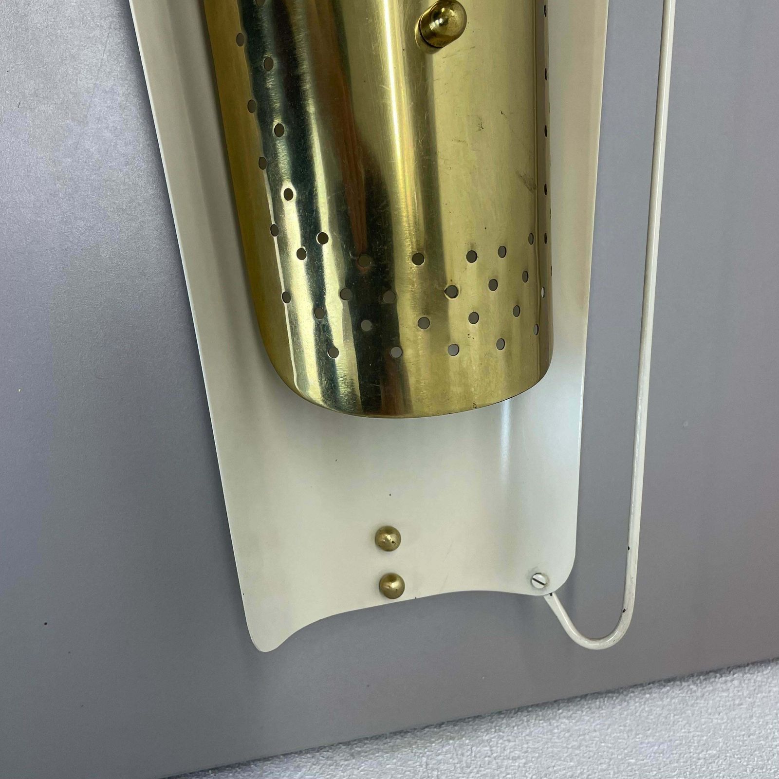 Unique Large 65cm Italian Stilnovo Style Theatre Wall Light Object, Italy 1950s photo vinterior