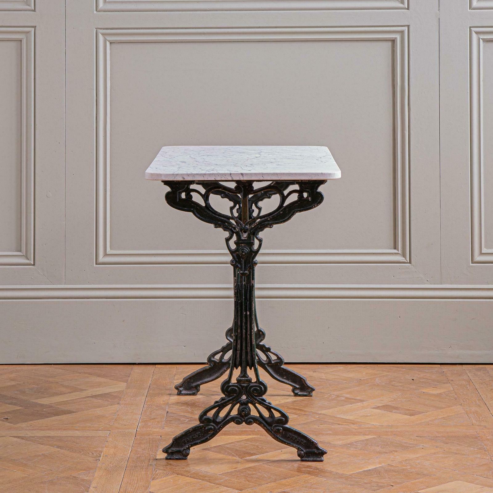 Antique Art Nouveau Period French Bistro Cafe / Garden Table With Marble Top photo furniture