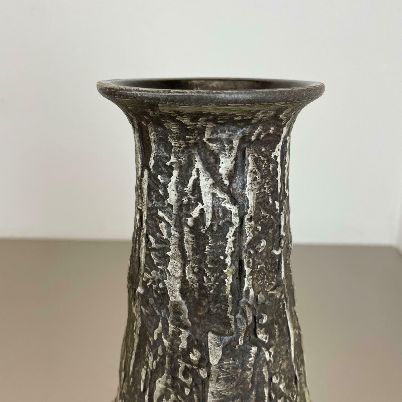 Home Decor Rare 35cm Grey Brutalist Fat Lava Ceramic Vases By Ilkra Ceramics, Germany 1970s photo