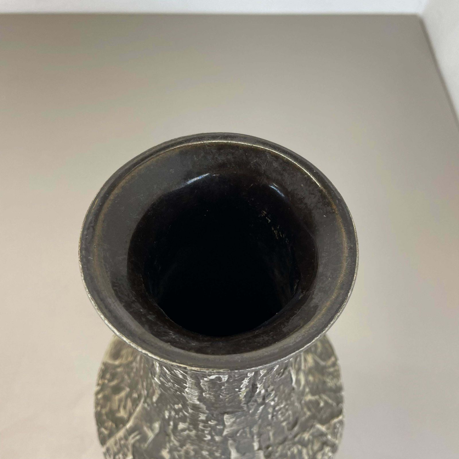 photo vinterior Rare 35cm Grey Brutalist Fat Lava Ceramic Vases By Ilkra Ceramics, Germany 1970s