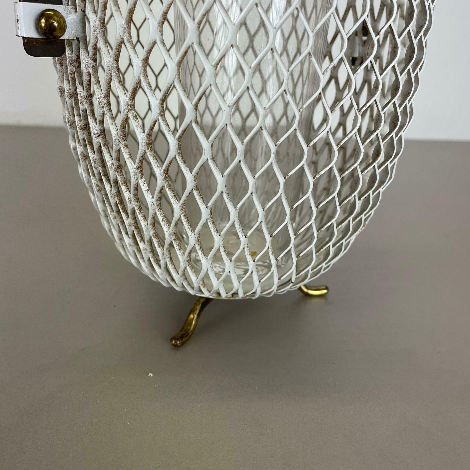 photo vintage Modernist Metal Mategot Style Vase Flower Pot Plant Stands Element, France 1950s