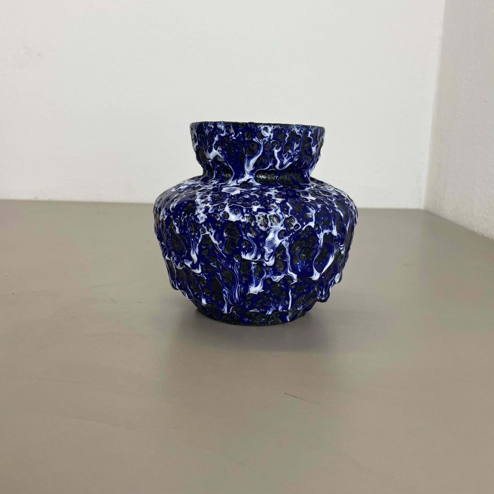 Extraordinary Superglaze Pottery Fat Lava Vase By Es Keramik, Germany, Wgp 1960 photo for sale