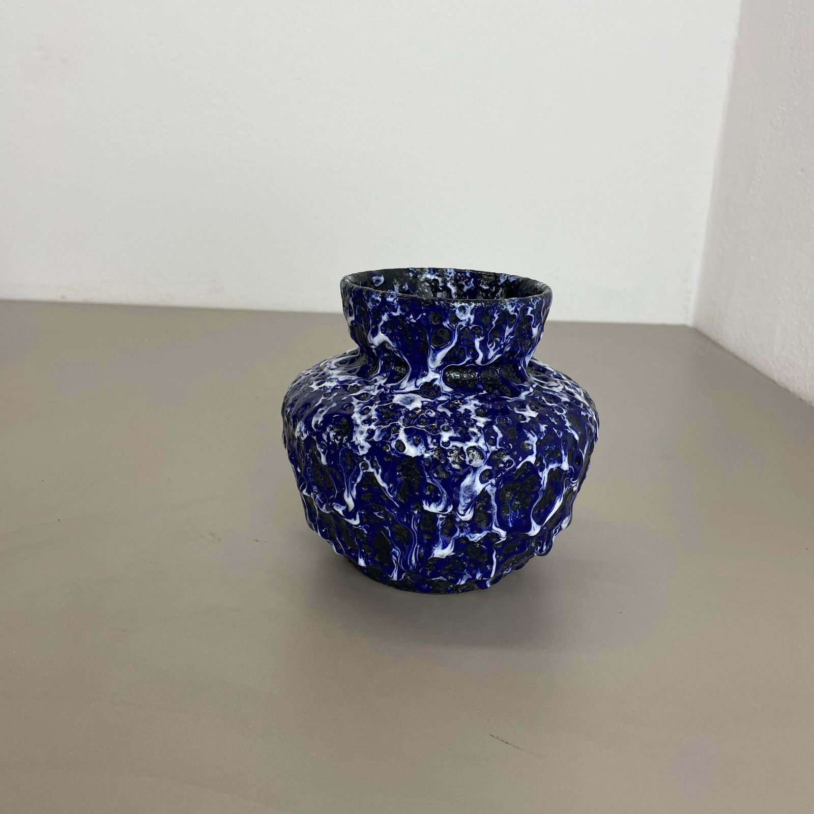 Extraordinary Superglaze Pottery Fat Lava Vase By Es Keramik, Germany, Wgp 1960 photo Home Decor