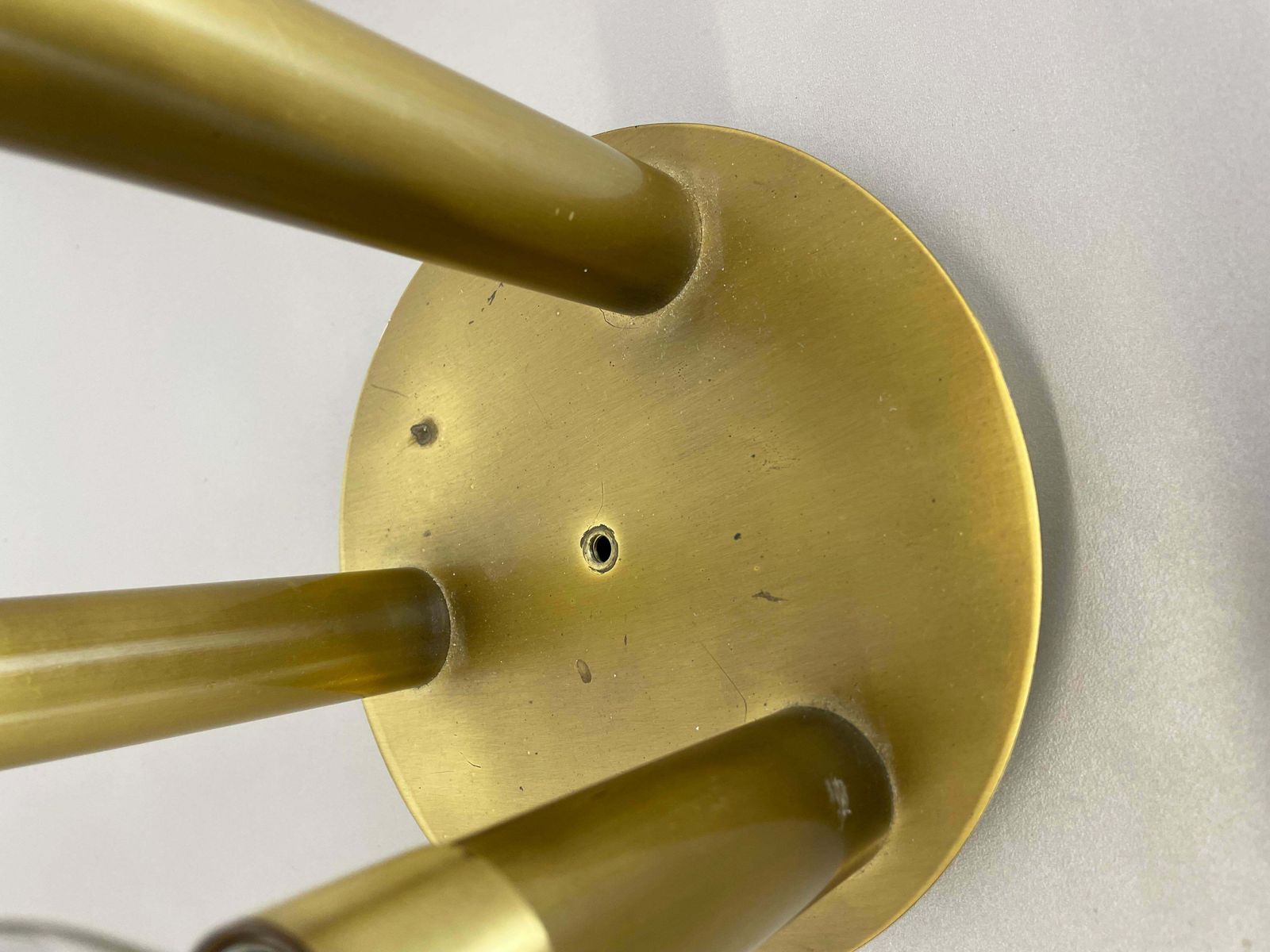 Brass Italian Stilnovo Style Atomic Space Age Ceiling Light Sconces, Italy, 1970 photo 710.0