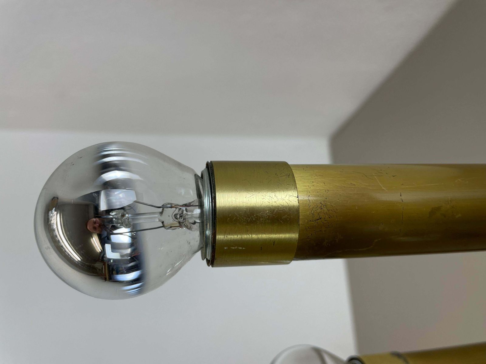 Brass Italian Stilnovo Style Atomic Space Age Ceiling Light Sconces, Italy, 1970 photo vintage