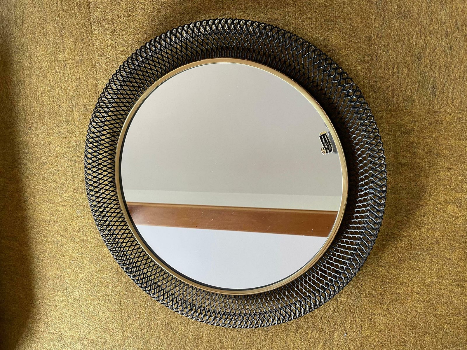 Original Midcentury Bauhaus Rigituelle Mategot Style Mirror, France, 1950s photo furniture