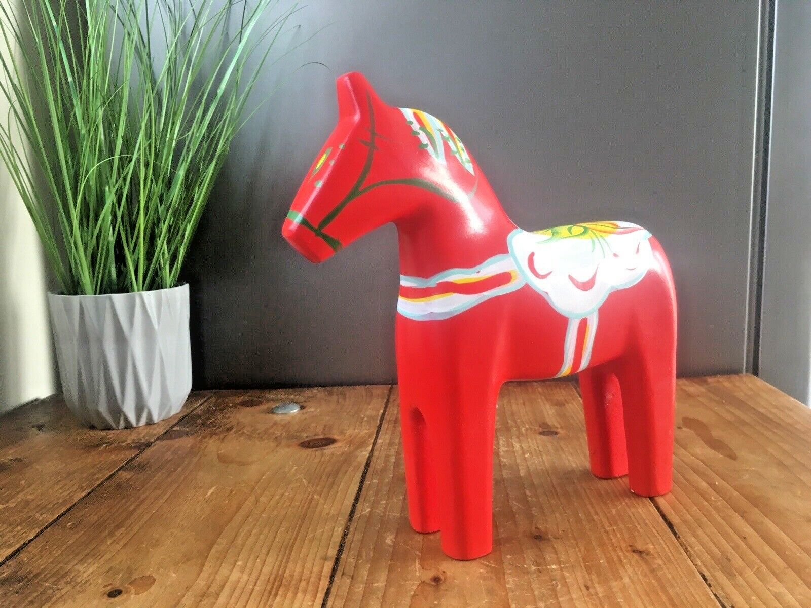 Large Modern 9" 23cm Dala Horse Dalahemslojd Dalahest Vintage Swedish Folk Art