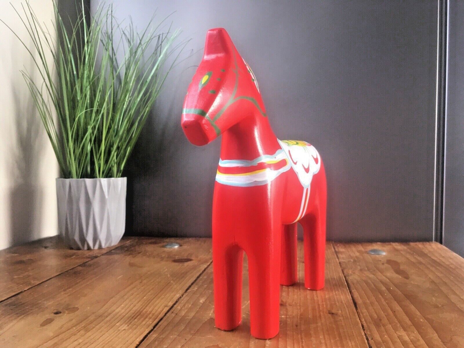 Large Modern 9" 23cm Dala Horse Dalahemslojd Dalahest Vintage Swedish Folk Art photo Art