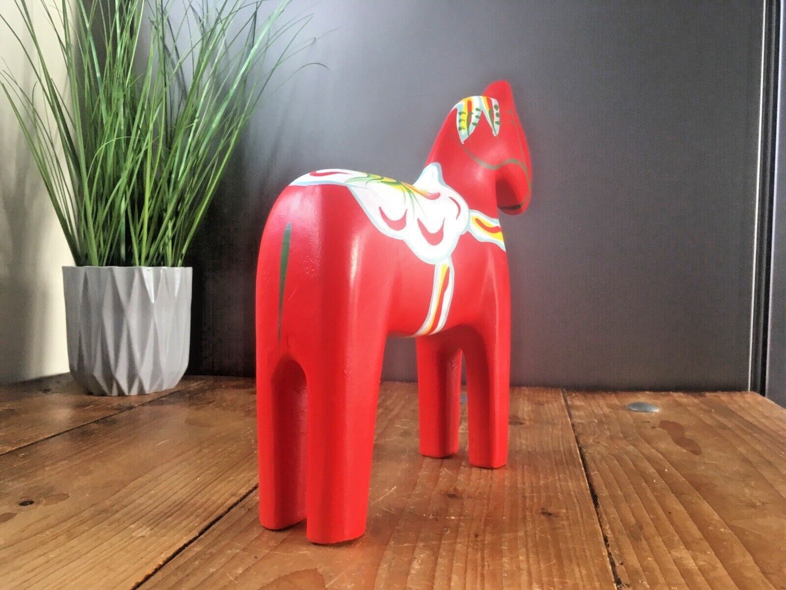 Large Modern 9" 23cm Dala Horse Dalahemslojd Dalahest Vintage Swedish Folk Art photo buy