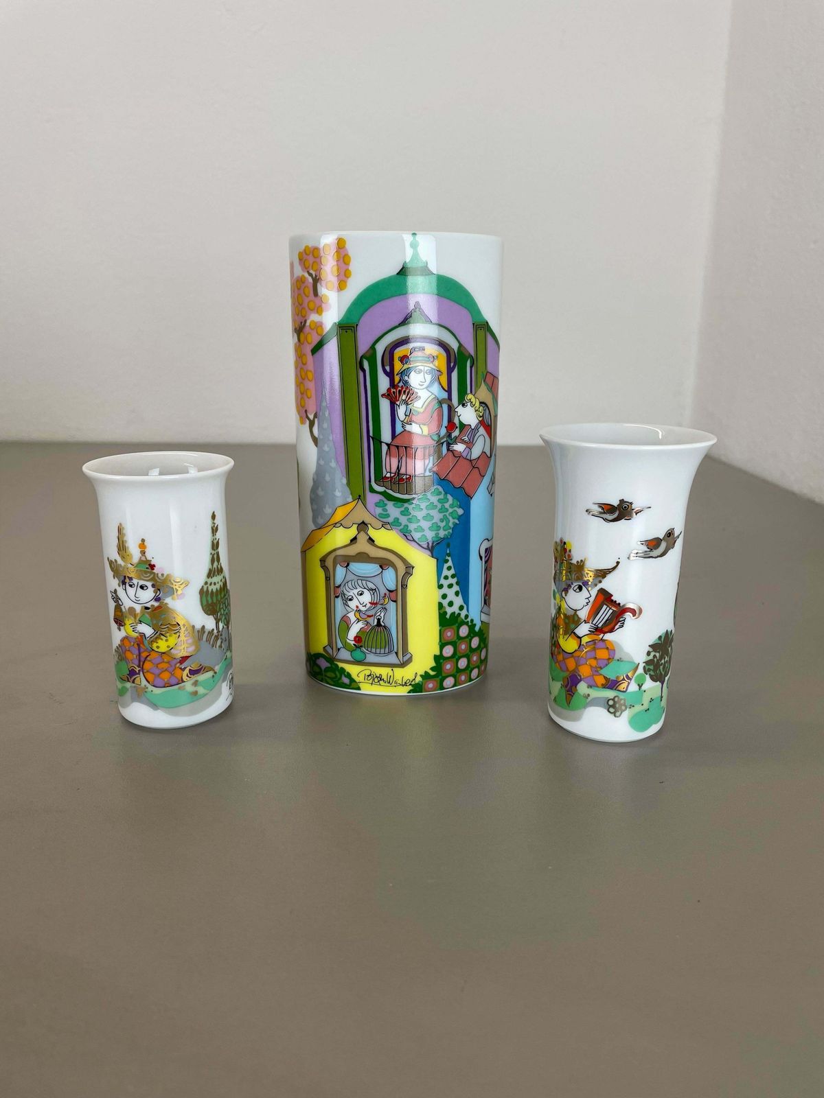 Set Of 3 Porcelain Vase By Björn Wiinblad For Rosenthal Studio Line Germany 1970 photo furniture