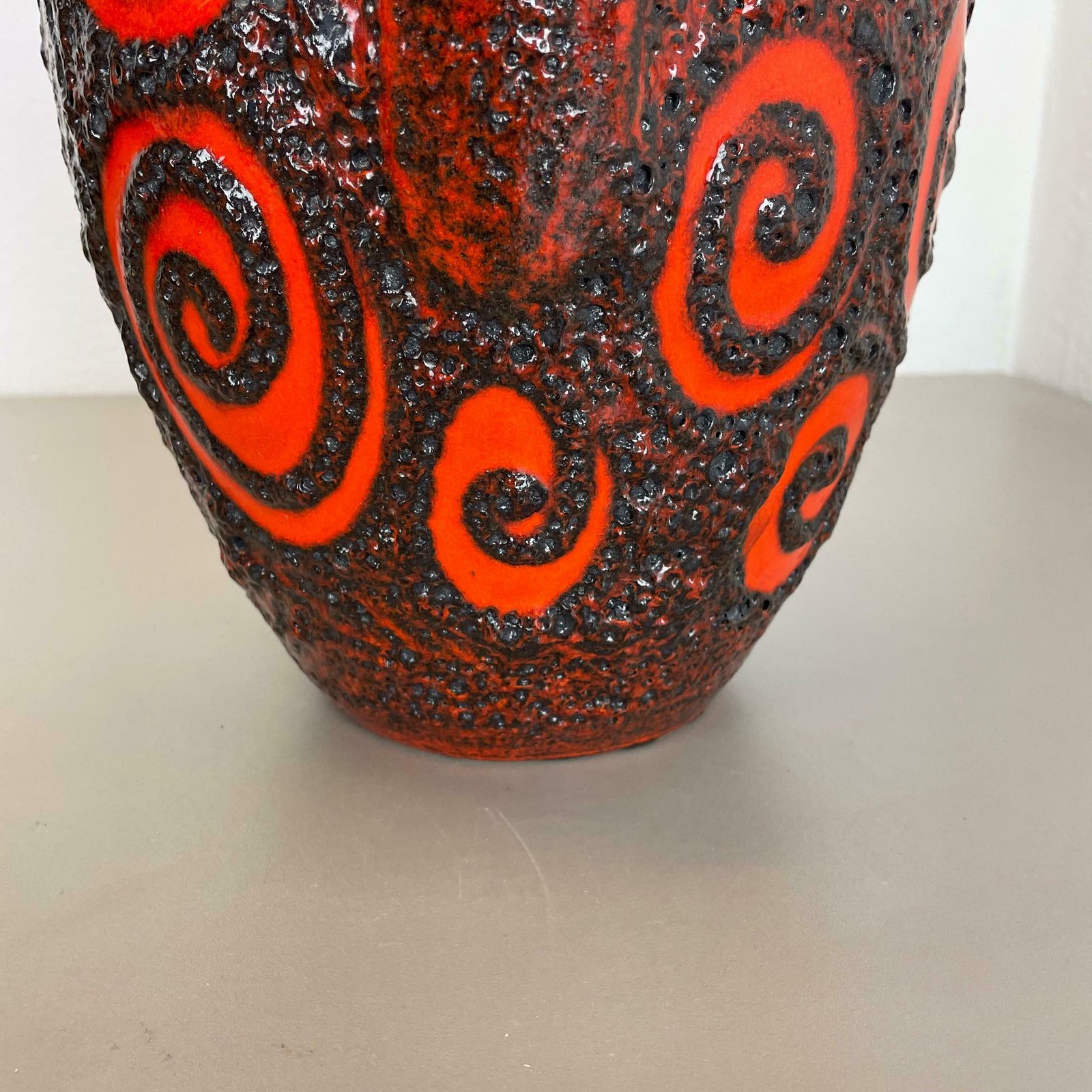 photo vinterior Large 38cm Pottery Fat Lava "Super Glaze" 279 38 Floor Vase By Scheurich, 1970s