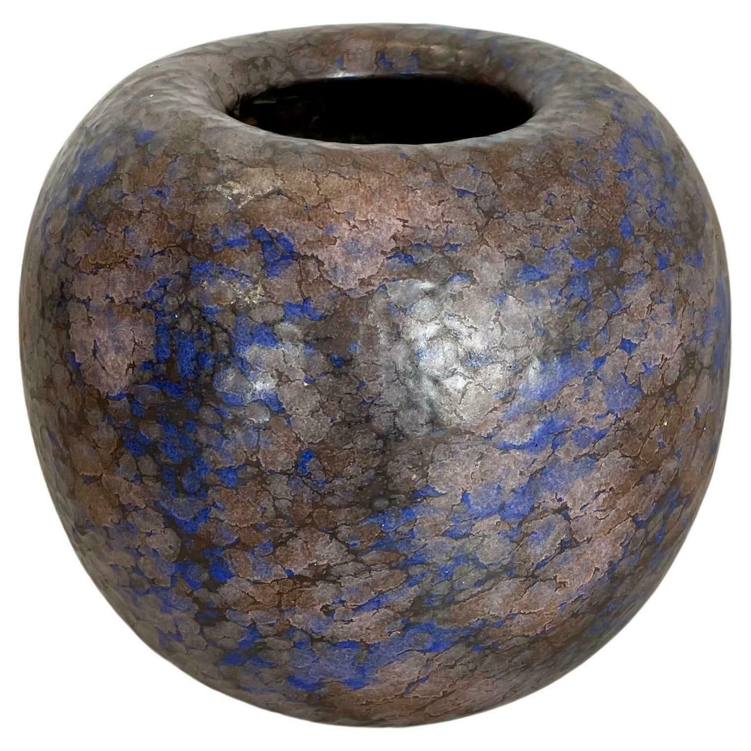 Super Rare Pottery Fat Lava Multi Color "802 2" Ball Vase Made By Ruscha, 1970s