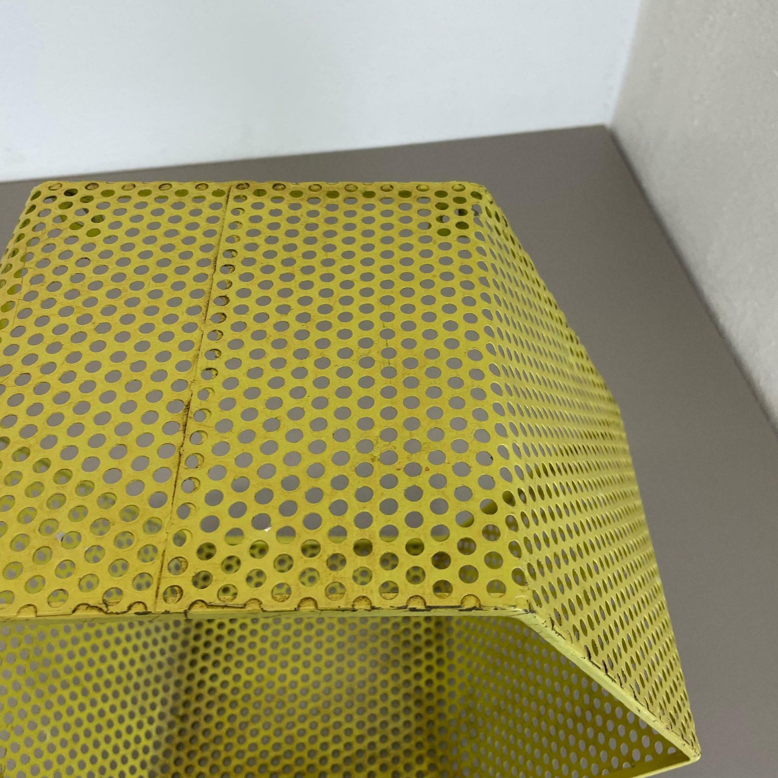 Small Yellow Cube Form Wall Unit Element By Mathieu Matégot Attrib., France 1950 photo 1065.0