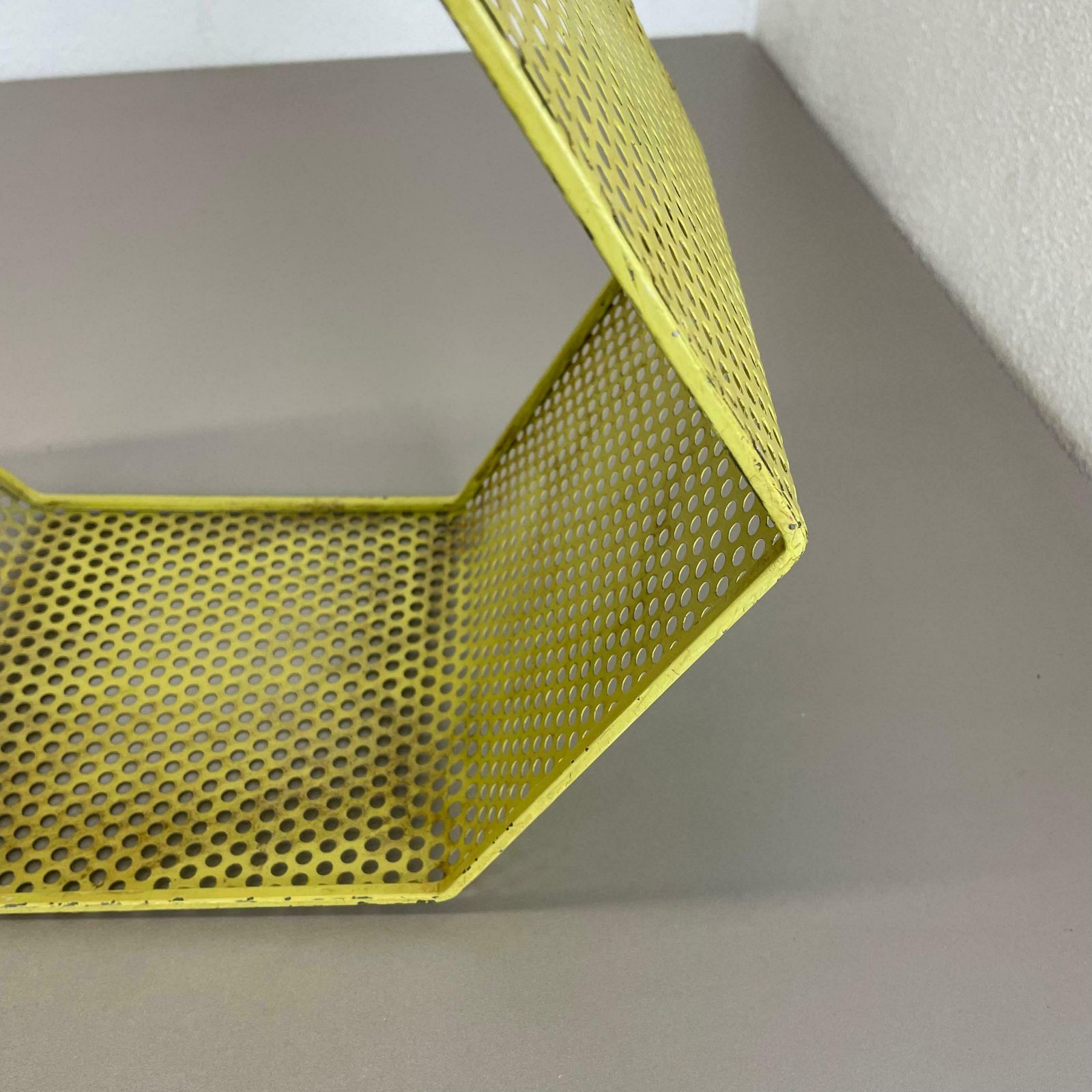 Small Yellow Cube Form Wall Unit Element By Mathieu Matégot Attrib., France 1950 photo buy