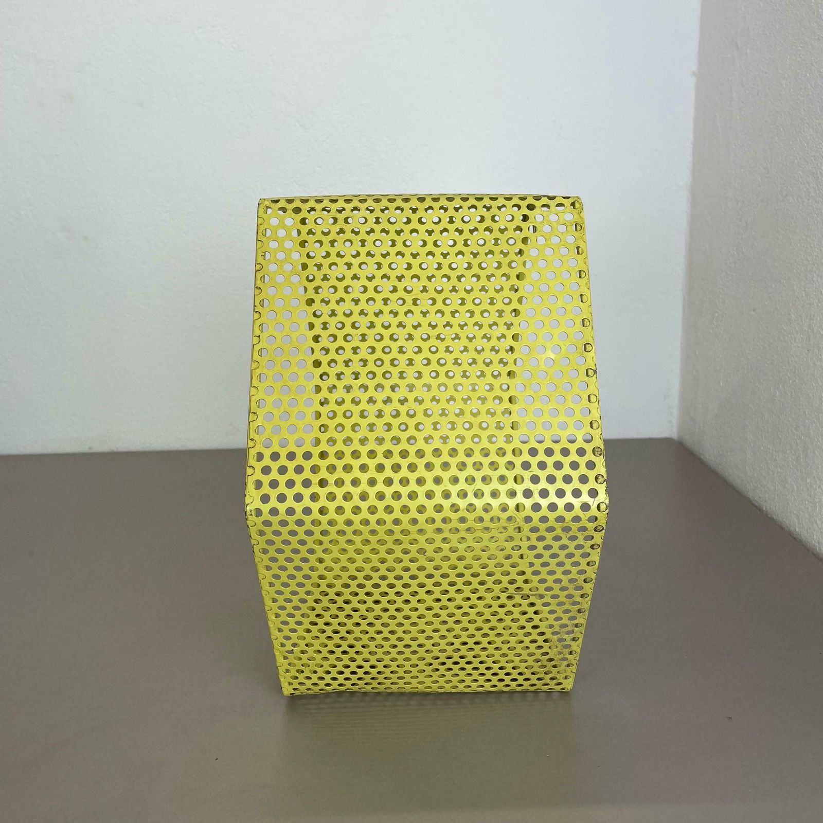1065.0 Small Yellow Cube Form Wall Unit Element By Mathieu Matégot Attrib., France 1950 photo