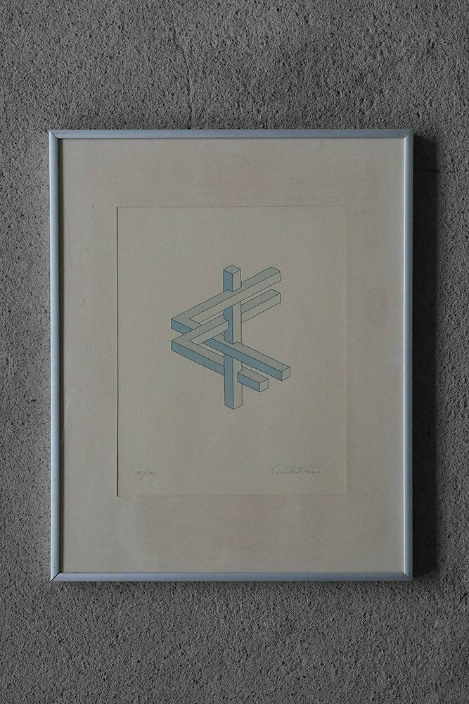 Oscar Reutersvärd, Impossible Figures, Color Lithograph, Framed