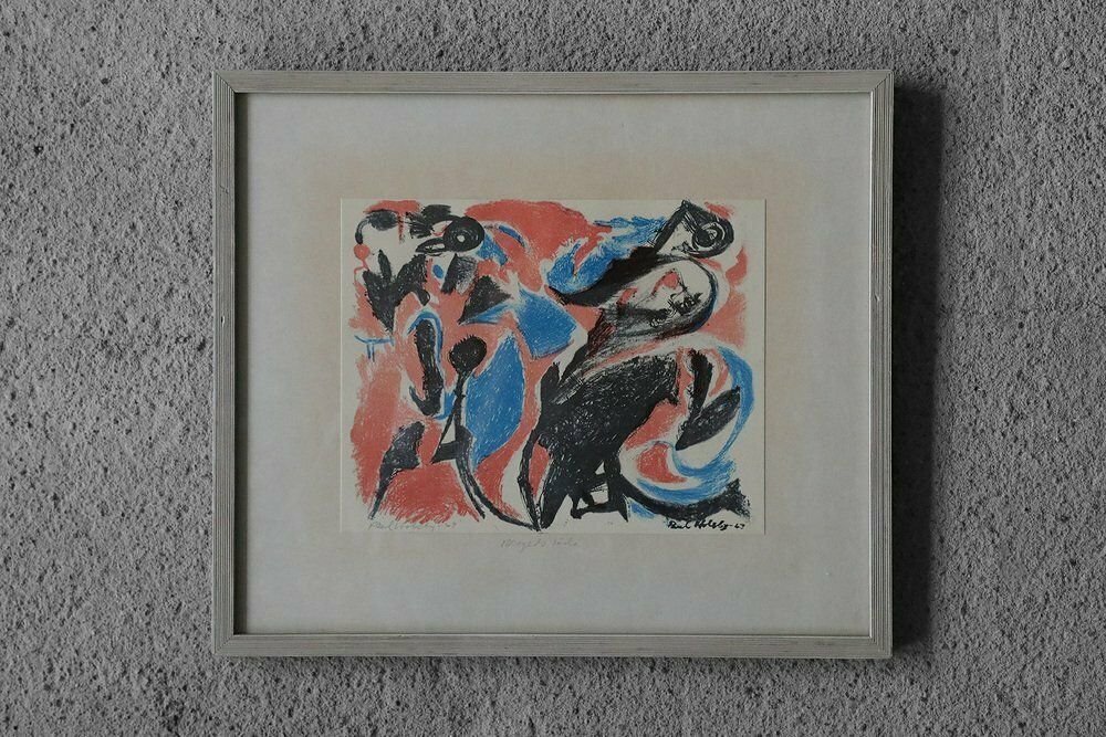 Paul Holsby, Mountain's Red, Color Lithograph, 1963, Framed