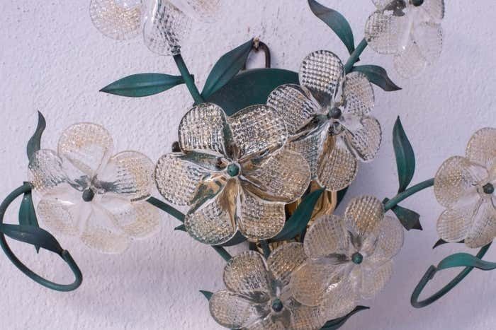 Set Of 2 Murano Wall Light Flower By Seguso For Venini, Italy, 1960s photo Lighting