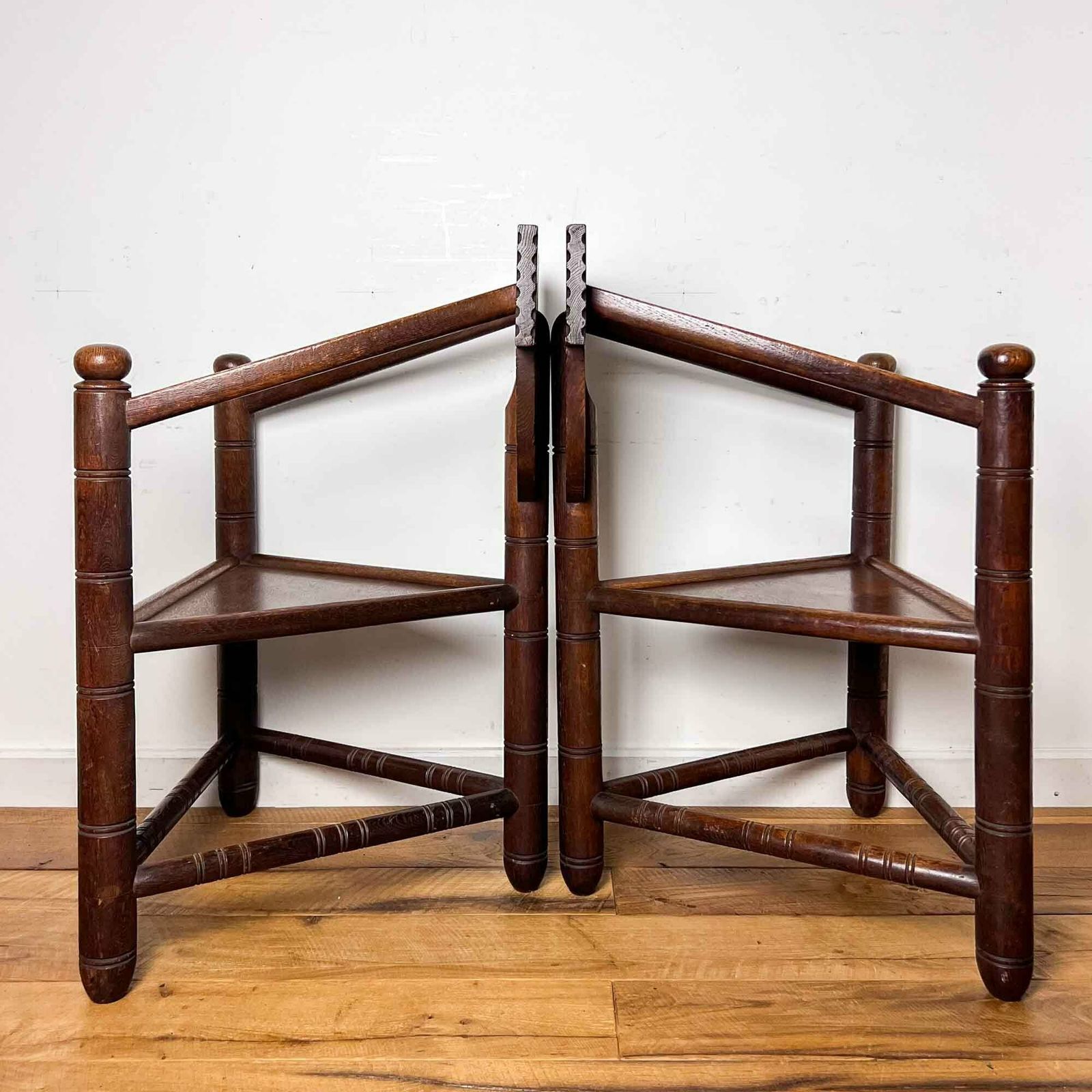 photo vintage Pair Of Vintage Swedish Monk Chairs