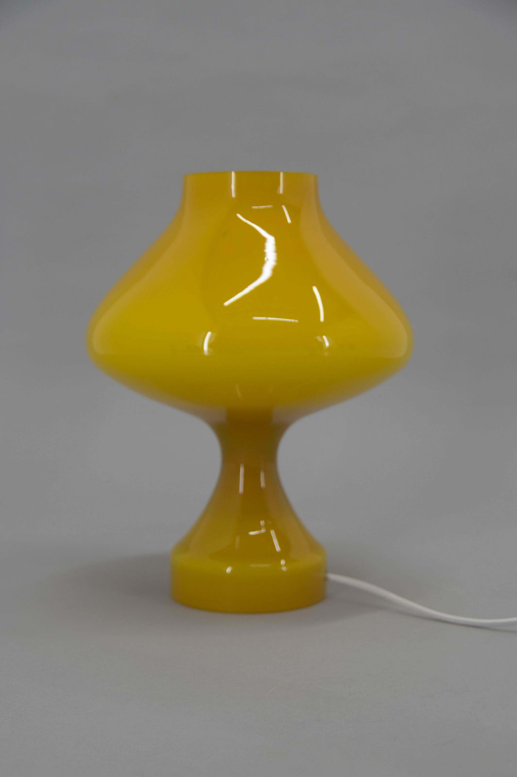 All Glass Yellow Table Lamp By Valasske Mezirici, 1970s photo furniture