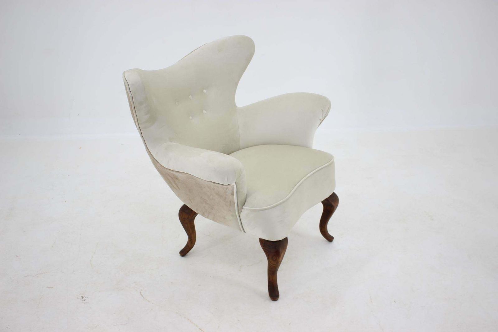 1900s Rare Antique Curved Armchair photo for sale