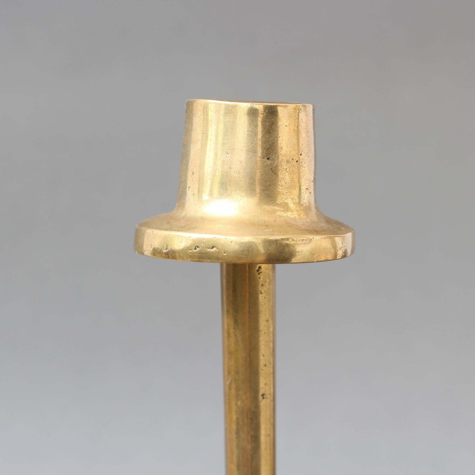 Home Decor Pair Of Brutalist Aluminium And Brass Candlesticks By David Marshall (Circa 1980s) photo