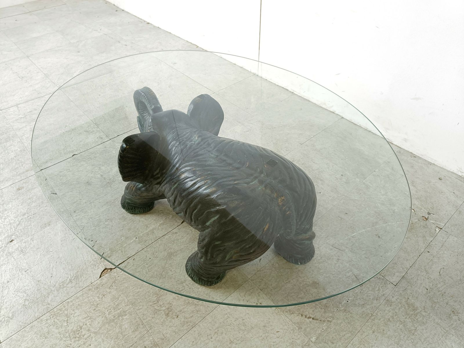 Unique Sculptural Elephant Coffee Table, 1970s photo vintage