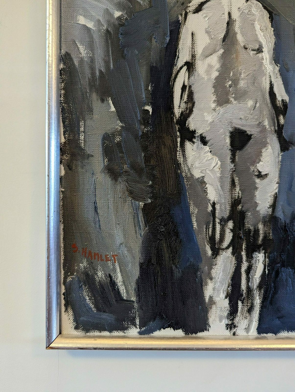 Vintage Swedish Framed Nude Oil Painting, In The Shadows, 1970s photo buy