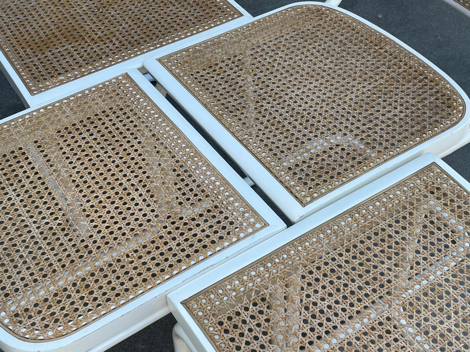 Set Of 4 Cesca B32 Model Chairs In White By Marcel Breuer photo 1062.0