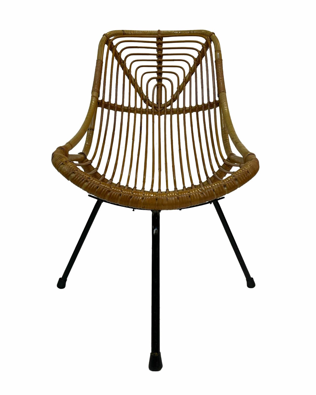 Tripod Rattan Easy Chair By Dirk Van Sliedregt Rohe Noordwolde 1960 In The Netherlands photo for sale