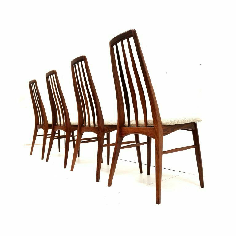 Set Of 4 Vintage Danish Design Dining Room Chairs 'Eva' By Niels Koefoed For Koefoeds Hornslet photo for sale