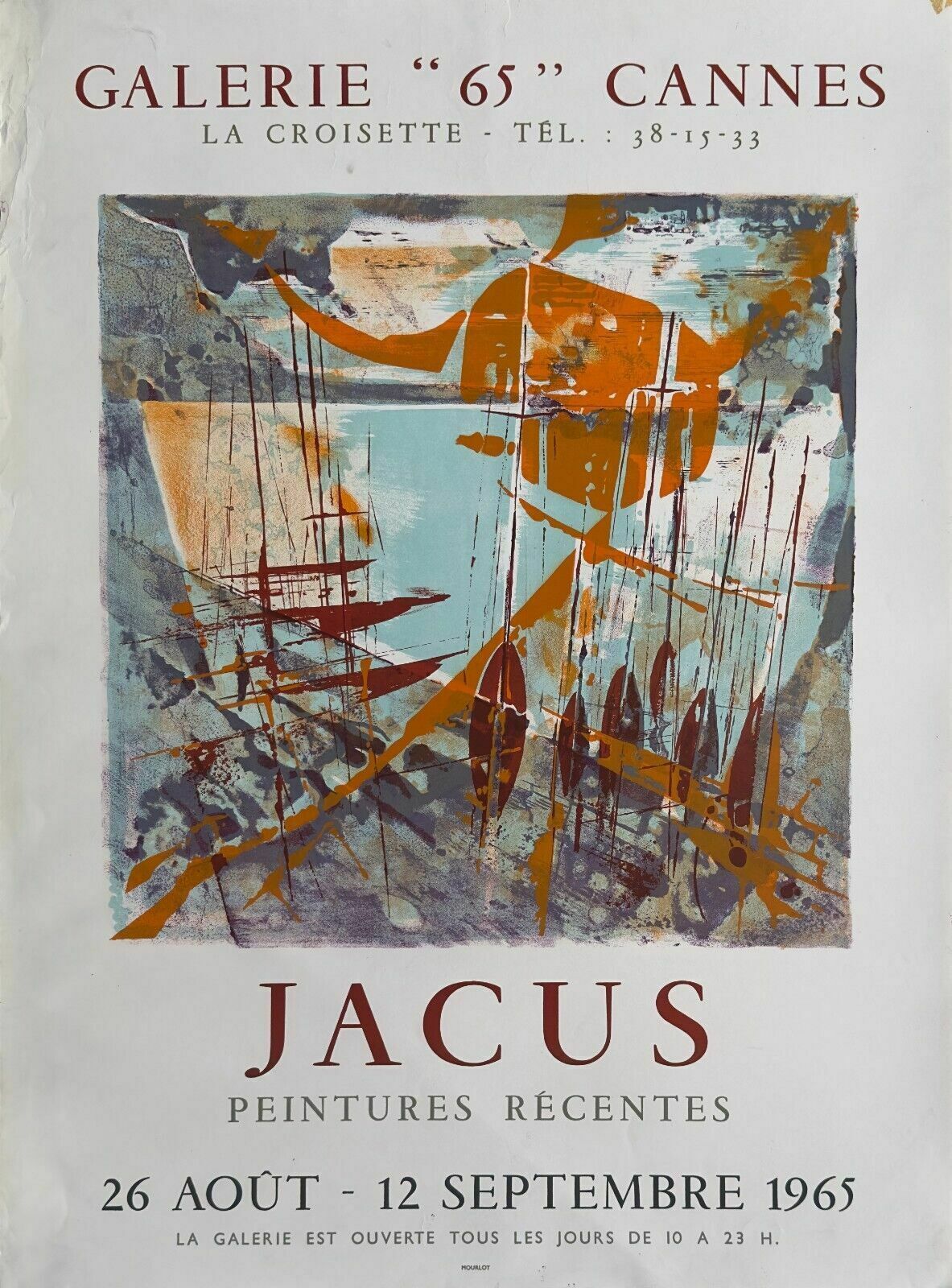 Jacus Jean Théobald   Lithograph Lithography Display Expo 1965 Cannes Mourlot