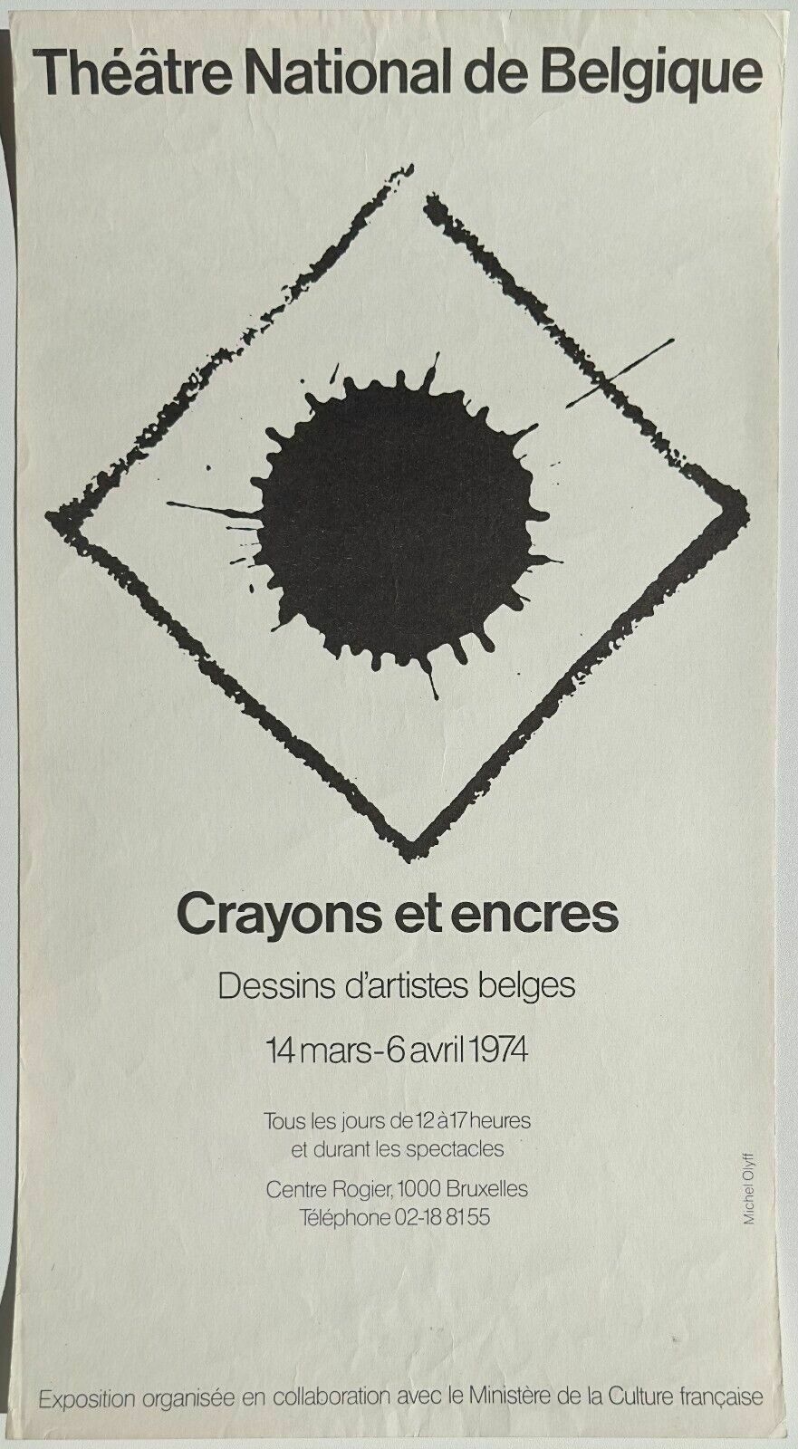 Design   Michel Olyff   Vintage Poster Poster Expo 1974 Belgian Art Pencils Ink