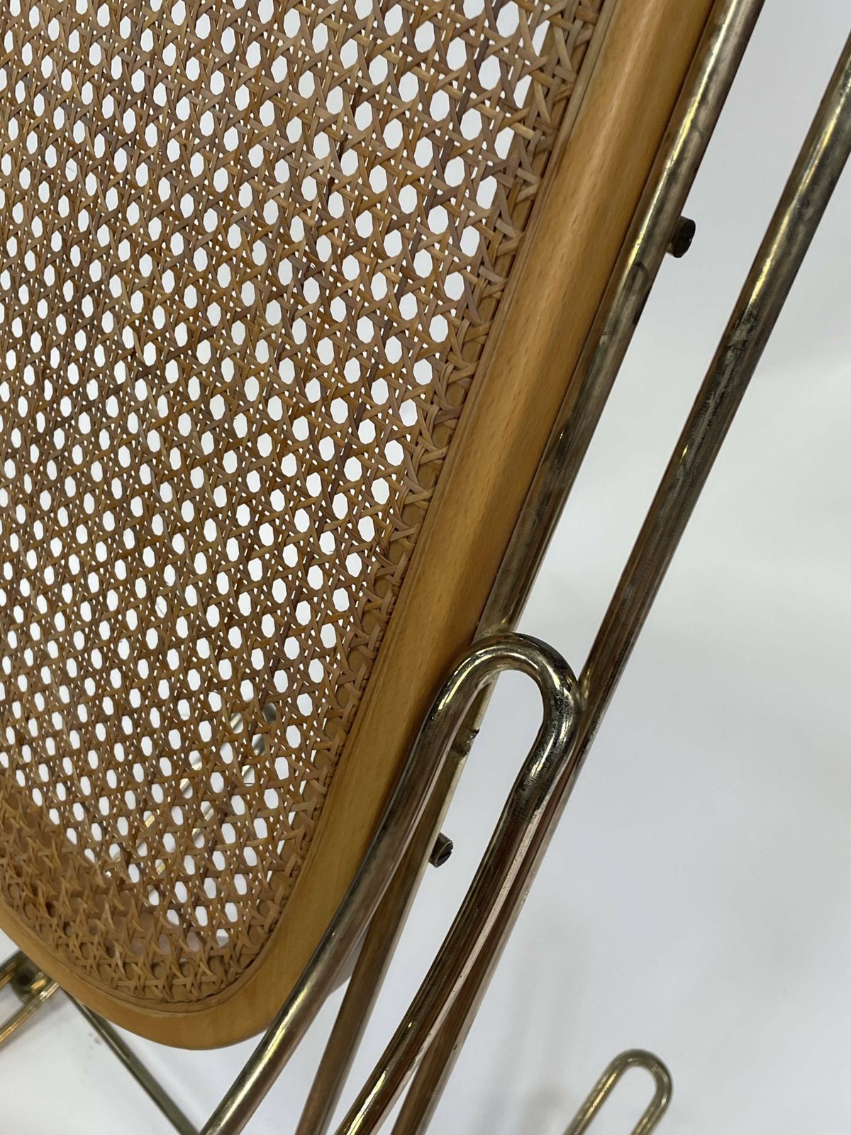 photo buy Vintage Rocking Chair In Brass And Bentwood 1970