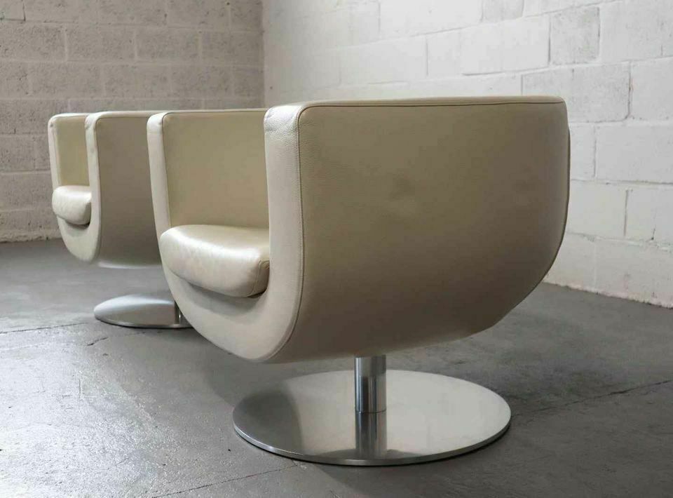 B&B Italia "Tulip" Leather Armchairs Designed By Jeffrey Bernett In 2000 photo vintage
