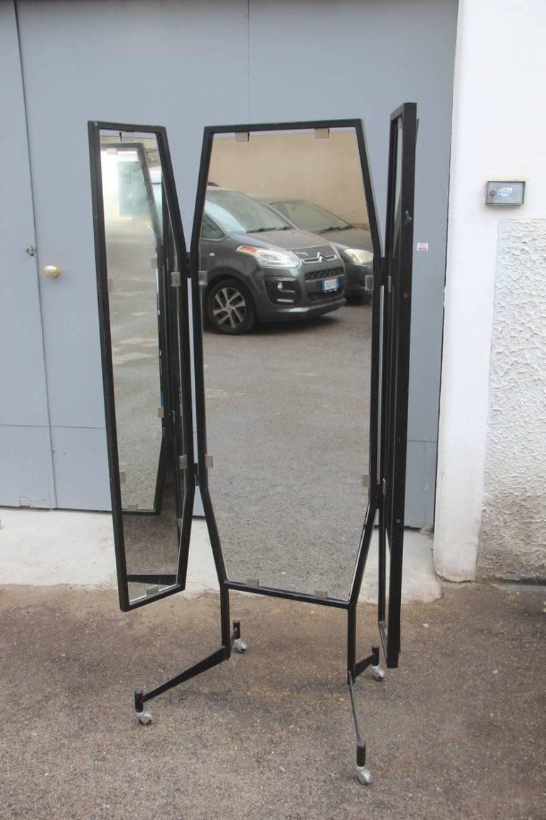 Unique And Rare 1950s Italian Design Clothes Shop Mirror photo furniture