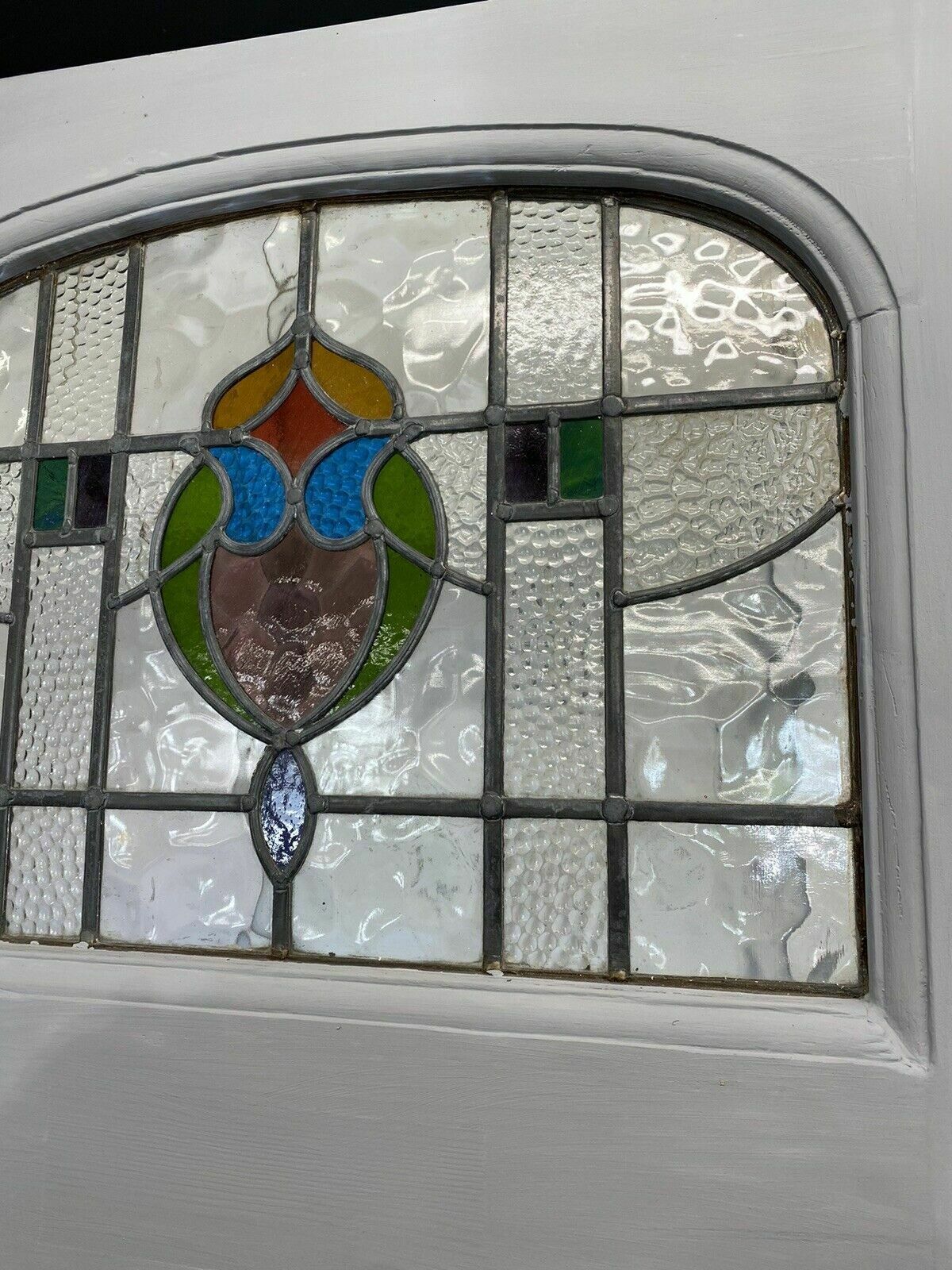 Art Deco Front Door Period Stained Glass Old Reclaimed Antique Lead Wood 20s 30s photo buy