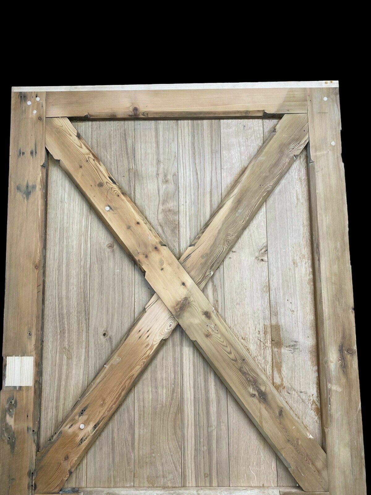 photo for sale Large Solid Oak Front Door Antique Period Reclaimed Old Wood Metal Cast Iron