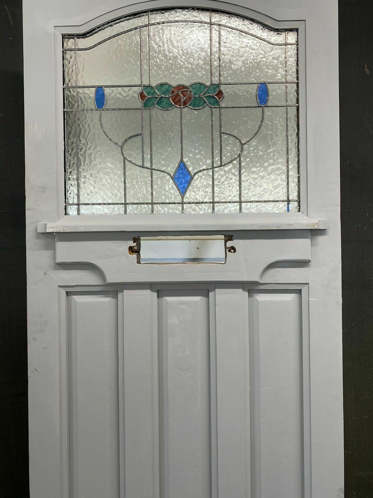 Art Deco Style Front Door Period Stained Glass Old Reclaimed Antique Lead 20s 30 photo for sale