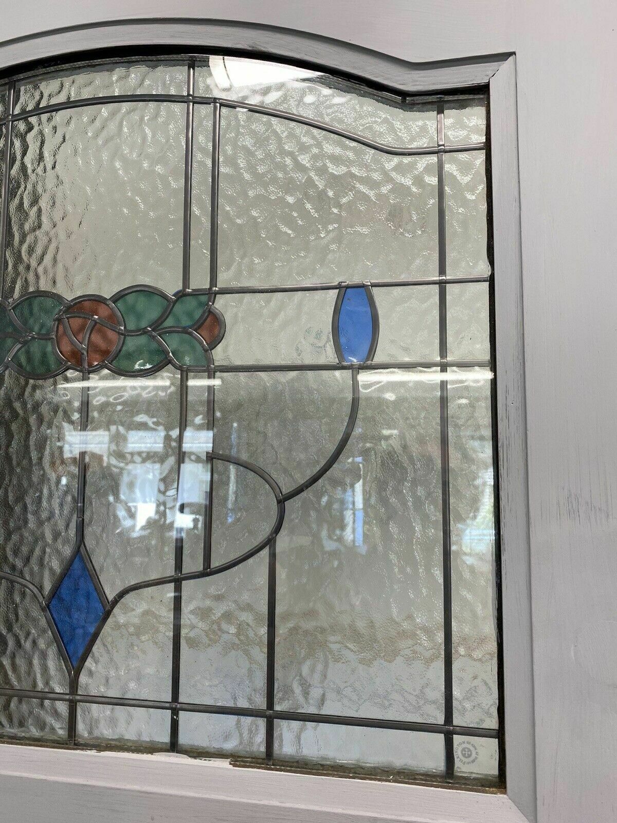 photo vinterior Art Deco Style Front Door Period Stained Glass Old Reclaimed Antique Lead 20s 30
